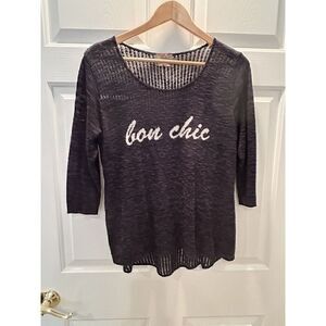 Sweet N Sinful New York Made In USA Women’s Size Large Bon Chic Blue Sweater